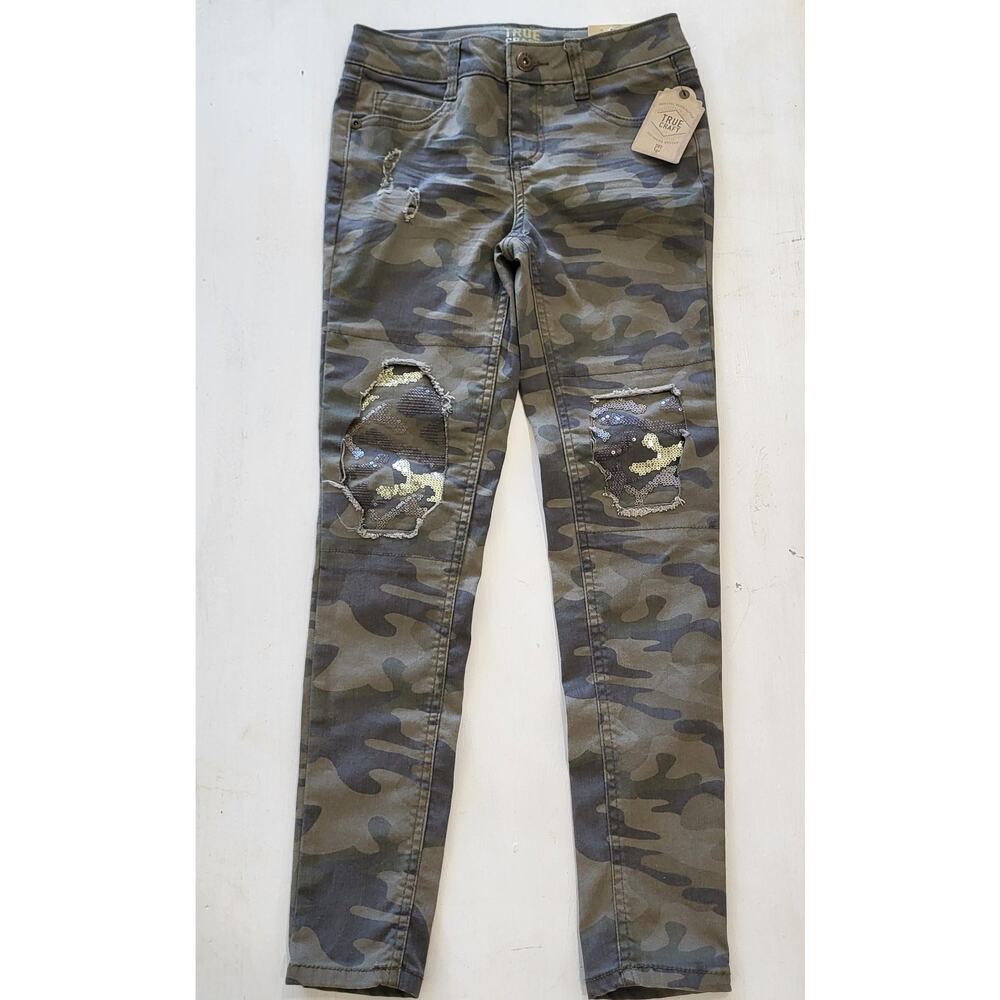 NWT True Craft Camo Skinny Jeans Sz 10 Green Camouflage Stretch